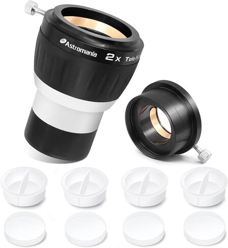 Astromania 2 Inch Telescope Eyepiece Dust Caps Set - Bundle with - Barlow Lens 2X 2 Inch 4 Element Fully Multi-Coated in Saudi Arabia