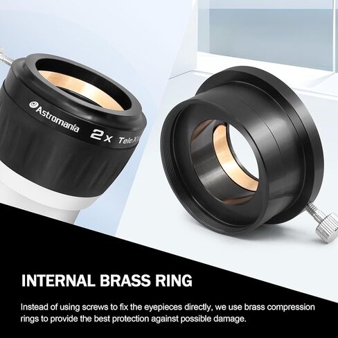 Astromania 2 Inch Telescope Eyepiece Dust Caps Set - Bundle with - Barlow Lens 2X 2 Inch 4 Element Fully Multi-Coated in Saudi Arabia
