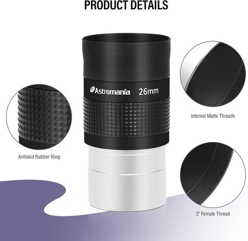 Astromania 2" Kellner FMC 55 Degree Eyepiece 26mm - Bundle with - Barlow Lens 2X 2 Inch with ED Glass in Saudi Arabia