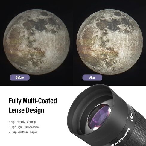 Astromania 2" Kellner FMC 55 Degree Eyepiece 26mm - Bundle with - Barlow Lens 2X 2 Inch with ED Glass in Saudi Arabia