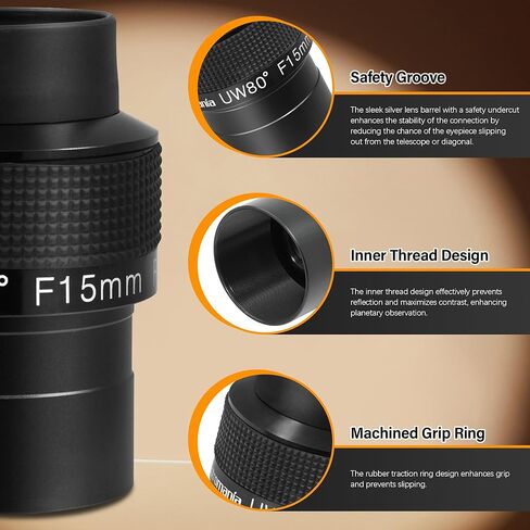 Astromania 2" Kellner FMC 55 Degree Eyepiece 32mm - Bundle with - 2 inch 15mm Ultra Wide 80 Degree Eyepiece in Saudi Arabia