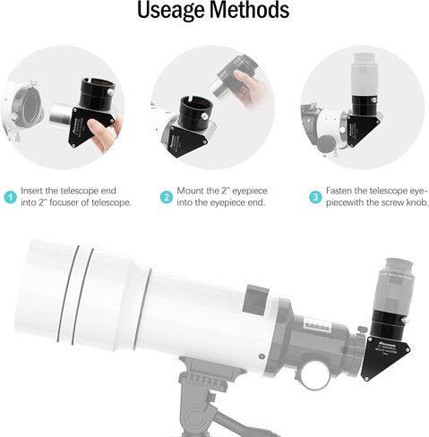 Astromania 2 Inch Telescope Eyepiece Dust Caps Set - Bundle with - 2 Inch Star Diagonal 90 Degree Mirror with 93% in Saudi Arabia