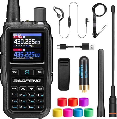 BAOFENG UV5RMINI Two Way Radio NOAA Weather Radio Dual PTT 999CH Survival APP Programming Copy Frequency Ham Radio (Hyaline) in Saudi Arabia