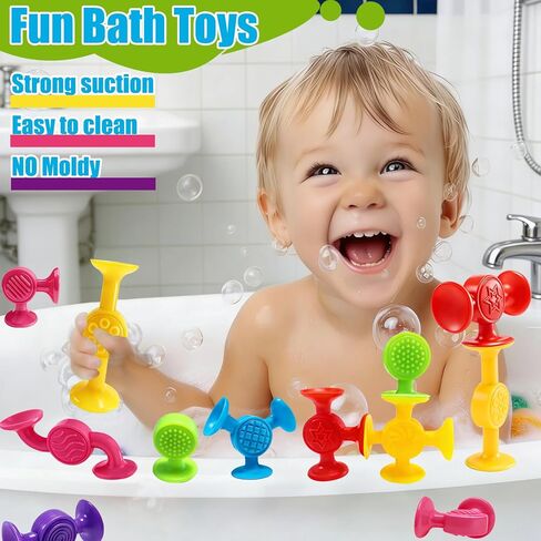 Toddlers Suction Cup Toys, High Chair Toys for Babies, Bath Toys for Kids Ages 1-3, Airplane Baby Essentials Starter Montessori Stocking Stuffers Travel Car(12-Large) in Kuwait