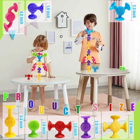 Toddlers Suction Cup Toys, High Chair Toys for Babies, Bath Toys for Kids Ages 1-3, Airplane Baby Essentials Starter Montessori Stocking Stuffers Travel Car(12-Large) in Kuwait