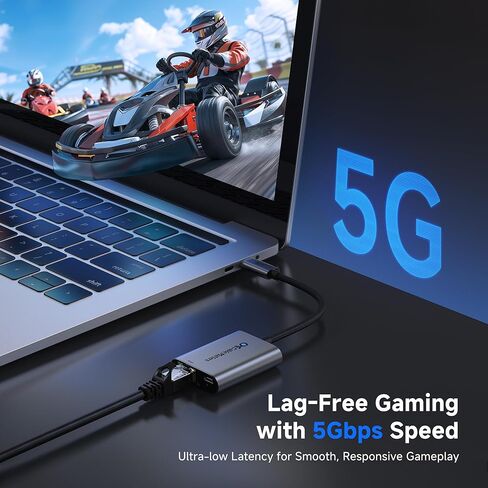 كابل يهم محول USB C إلى 5 جيجا بايت إيثرنت مع شحن 140 وات، محول USB C إلى إيثرنت 5 جيجا بايت، متوافق مع USB4، Thunderbolt 5/4، MacBook، أجهزة الكمبيوتر المحمول وأجهزة USB-C in Kuwait