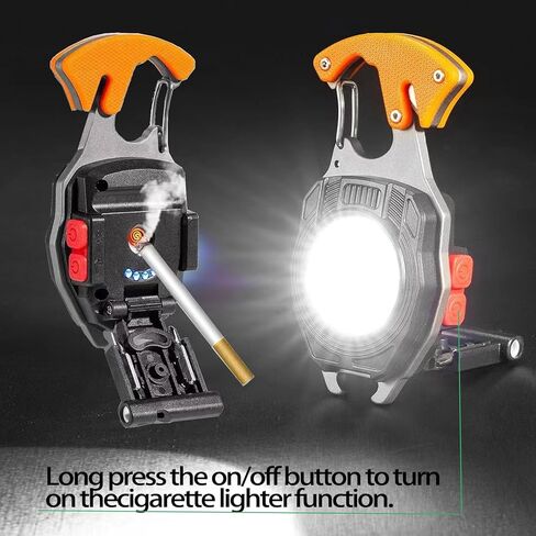 COB Keychain Work Light Keychain Flashlights 7 أوضاع إضاءة، مصباح عمل محمول قابل لإعادة الشحن في حالات الطوارئ مع فتاحة زجاجات قابلة للطي لصيد الأسماك والتخييم والمشي in Kuwait