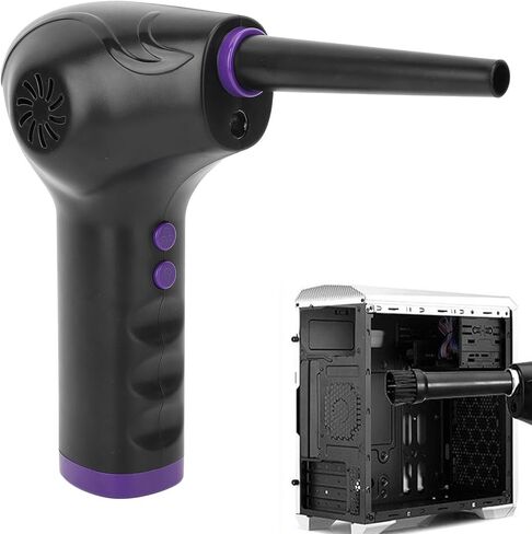 Air Duster 60000RPM 2 Speed Powerful Dust Blower Portable Rechargeable Keyboard Cleaner with 5 Nozzles and Light in Saudi Arabia
