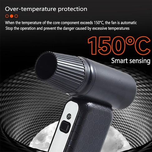Electric Air Duster 110000RPM Super Power Air Duster, 3-Gear Adjustable Mini Blower with Fast Charging, Dust Blower for Computer, Keyboard, House, Outdoor and Car FS-01-Black in Saudi Arabia