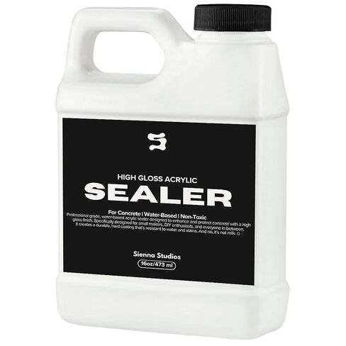 Acrylic Sealer Starter Kit – 16oz Bottle & Microfiber Glove for Concrete & Cement Crafts – Low Gloss, Non-Toxic, Water Resistant, Food Safe – Compatible with Jesmonite in Saudi Arabia