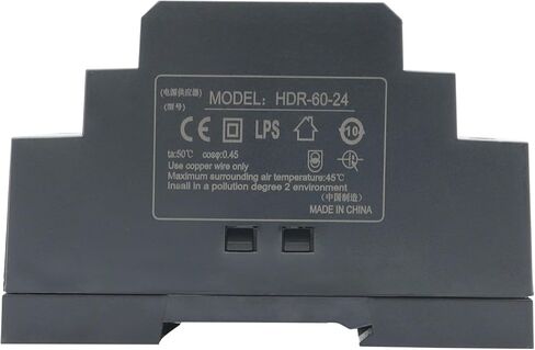 HDR-60-24 24V 2.5A 60W مزود طاقة، محول تيار متردد 100-240 فولت إلى تيار مستمر 24 فولت، لإضاءة LED وأنظمة CCTV والطابعات ثلاثية الأبعاد ومعدات الشبكات وأجهزة التحكم الصناعية in Kuwait