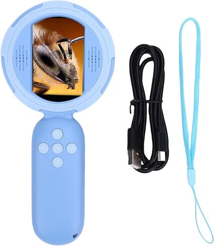 JTLB Kids Digital Microscope 2MP 100X Magnification Rechargeable Portable Handheld Microscope Educational Toy with LED Light for Exploration Classroom in Saudi Arabia