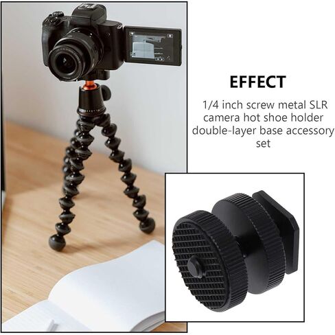 VILLCASE 3 قطعة DSLR كاميرا فلاش الحذاء الساخن محول تركيب طبقة مزدوجة معدنية ترايبود برغي محول للتصوير الفوتوغرافي تلاعب الملحقات in Kuwait