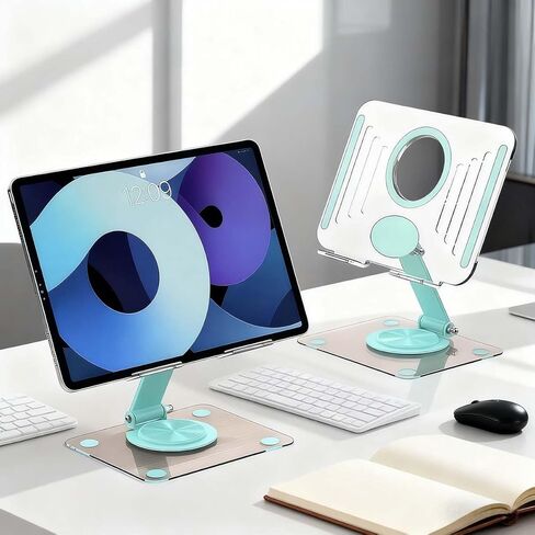 Rotating Tablet Stand with 360° Swivel Base, Adjustable iPad Mount for Desk with Stable Holder, Universal Tablet Holder for Office and Home Use(Green) in Saudi Arabia