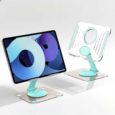 Rotating Tablet Stand with 360° Swivel Base, Adjustable iPad Mount for Desk with Stable Holder, Universal Tablet Holder for Office and Home Use(Green) in Saudi Arabia