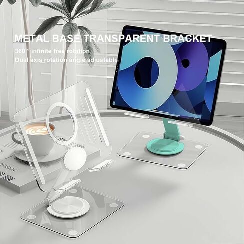 Rotating Tablet Stand with 360° Swivel Base, Adjustable iPad Mount for Desk with Stable Holder, Universal Tablet Holder for Office and Home Use(Green) in Saudi Arabia