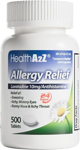 HealthA2Z® Allergy Relief | Loratadine 10mg | Antihistamine | Non-Drowsy | Relief from Itchy Throat, Sneezing, Runny Noses |24-Hours Allergy Medicine (30 Tablets (Pack of 3)) in Saudi Arabia