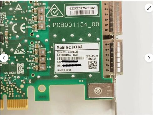 MCX414A-BCAT ConnectX-4 ثنائي المنفذ 40/56 جيجابت PCIe 3.0 X8 QSFP28 بطاقة الشبكة CX414A in Kuwait