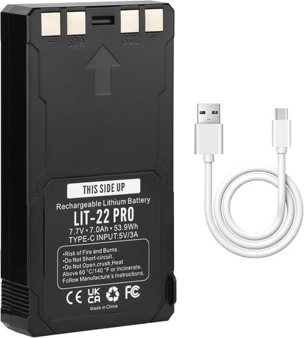 MULS 2 حزمة LIT-22 بطارية قابلة للشحن 7000 مللي أمبير في الساعة لكاميرا صيد SPYPOINT، متوافقة مع كاميرات Flex-M وG-36 وPlus وFlex-S الخلوية (تتضمن كابل من النوع C) in Saudi Arabia