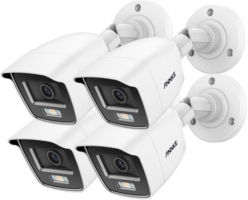ANNKE 2MP Security Camera for Home & Business Surveillance, 4pcs Analog Add-on Wired Bullet Cam with 65ft Full Color Night Vision, IP66, 2.8mm Lens, 3D DNR, 130 dB WDR, 4 Pack in Saudi Arabia