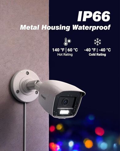 ANNKE 2MP Security Camera for Home & Business Surveillance, 4pcs Analog Add-on Wired Bullet Cam with 65ft Full Color Night Vision, IP66, 2.8mm Lens, 3D DNR, 130 dB WDR, 4 Pack in Saudi Arabia