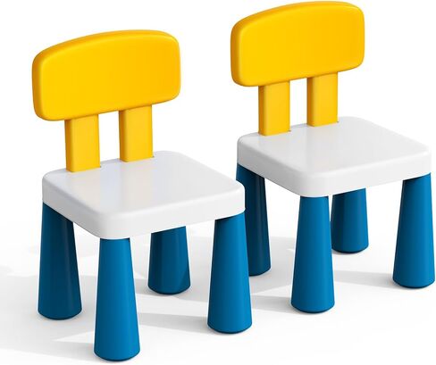 OCATO Plastic Toddler Chairs: 2 Pcs Kids Chairs for Table Step Stool Lightweight Indoor or Outdoor School Camping Playroom Nursery Beach Activity Small Chair for Kids Boys Girls Birthday Gifts Age 3 in Saudi Arabia
