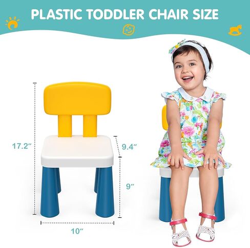 OCATO Plastic Toddler Chairs: 2 Pcs Kids Chairs for Table Step Stool Lightweight Indoor or Outdoor School Camping Playroom Nursery Beach Activity Small Chair for Kids Boys Girls Birthday Gifts Age 3 in Saudi Arabia