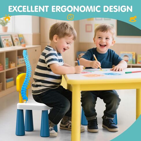 OCATO Plastic Toddler Chairs: 2 Pcs Kids Chairs for Table Step Stool Lightweight Indoor or Outdoor School Camping Playroom Nursery Beach Activity Small Chair for Kids Boys Girls Birthday Gifts Age 3 in Saudi Arabia