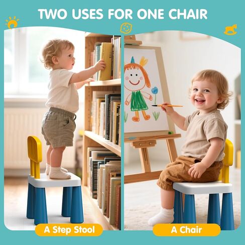 OCATO Plastic Toddler Chairs: 2 Pcs Kids Chairs for Table Step Stool Lightweight Indoor or Outdoor School Camping Playroom Nursery Beach Activity Small Chair for Kids Boys Girls Birthday Gifts Age 3 in Saudi Arabia