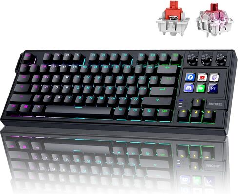 MMOBIEL Mechanical Keyboard for Stream Deck QWERTY Hot-Swappable RGB Keyboard with 6 Programmable LCD Macro Keys & 3 Control Dials for OBS, Streaming, Editing, Productivity – for Windows/macOS in Saudi Arabia