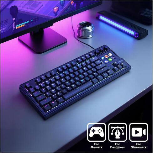 MMOBIEL Mechanical Keyboard for Stream Deck QWERTY Hot-Swappable RGB Keyboard with 6 Programmable LCD Macro Keys & 3 Control Dials for OBS, Streaming, Editing, Productivity – for Windows/macOS in Saudi Arabia
