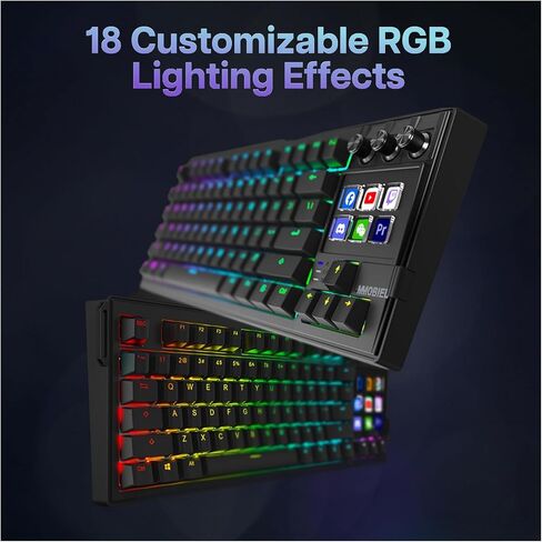 MMOBIEL Mechanical Keyboard for Stream Deck QWERTY Hot-Swappable RGB Keyboard with 6 Programmable LCD Macro Keys & 3 Control Dials for OBS, Streaming, Editing, Productivity – for Windows/macOS in Saudi Arabia