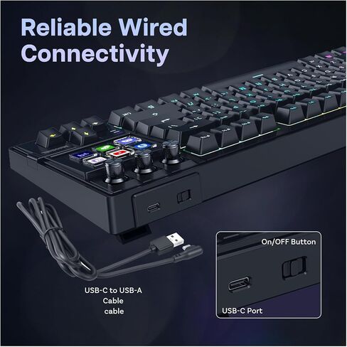 MMOBIEL Mechanical Keyboard for Stream Deck QWERTY Hot-Swappable RGB Keyboard with 6 Programmable LCD Macro Keys & 3 Control Dials for OBS, Streaming, Editing, Productivity – for Windows/macOS in Saudi Arabia