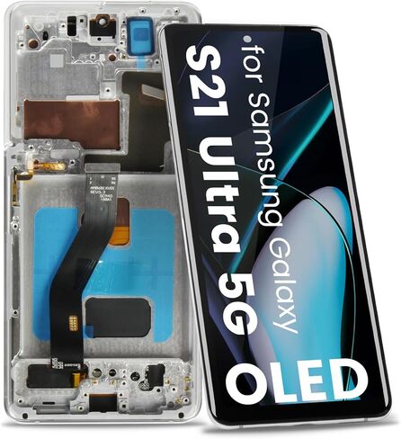 OLED for Samsung Galaxy S21 Ultra 5G Screen Replacement with Frame,Black in Kuwait