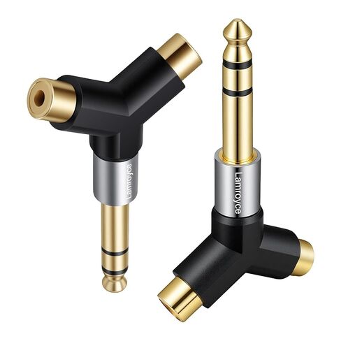 3.5mm to 2RCA Audio Y-Adapter 2Pack,1/8 Inch (3.5mm) TRS Stereo Male to Dual RCA Female Hi-Fi Sound Auxiliary Y Splitter Metal Gold-Plated Converter Connector for Phone, Tablet, Computer, MP3, Speaker in Saudi Arabia