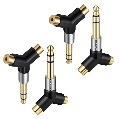 3.5mm to 2RCA Audio Y-Adapter 2Pack,1/8 Inch (3.5mm) TRS Stereo Male to Dual RCA Female Hi-Fi Sound Auxiliary Y Splitter Metal Gold-Plated Converter Connector for Phone, Tablet, Computer, MP3, Speaker in Saudi Arabia
