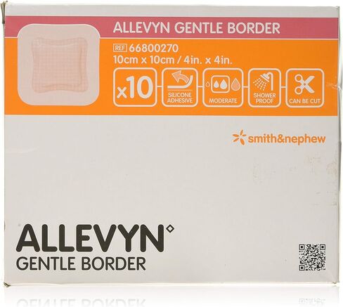 ALLEVYN Gentle Border - Apósitos acolchados (10 سم × 10 سم، 10 وحدات) in Saudi Arabia