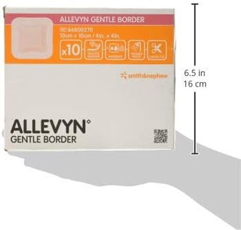 ALLEVYN Gentle Border - Apósitos acolchados (10 سم × 10 سم، 10 وحدات) in Saudi Arabia