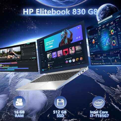 كمبيوتر محمول HP EliteBook 830 G8، كمبيوتر محمول بشاشة لمس 13.3 بوصة FHD، الجيل الحادي عشر Core i7-1185G7، ذاكرة تخزين مؤقت 12 ميجا، 3.0 جيجا هرتز حتى 4.8 جيجا هرتز، ذاكرة الوصول العشوائي 16 جيجا، محرك أقراص الحالة الصلبة 512 جيجا، Windows 11 Pro، CAM (مت in Kuwait