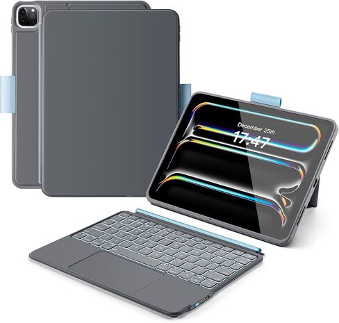 حافظة iPad مع لوحة مفاتيح لجهاز iPad Pro 11 بوصة (الجيل الأول/الثاني/الثالث/الجيل الرابع) وiPad Air 10.9 بوصة (الجيل الرابع/الخامس)، لوحة مفاتيح بلوتوث مغناطيسية قابلة للفصل بنمط سحري مع حامل أقلام بإضاءة خلفية متعددة اللمس in Kuwait