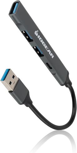 IOGEAR USB-A Multiport Hub، USB-C، 4 منافذ، لمحركات أقراص USB المحمولة ولوحة المفاتيح والماوس، حجم صغير، GUH304C in Kuwait