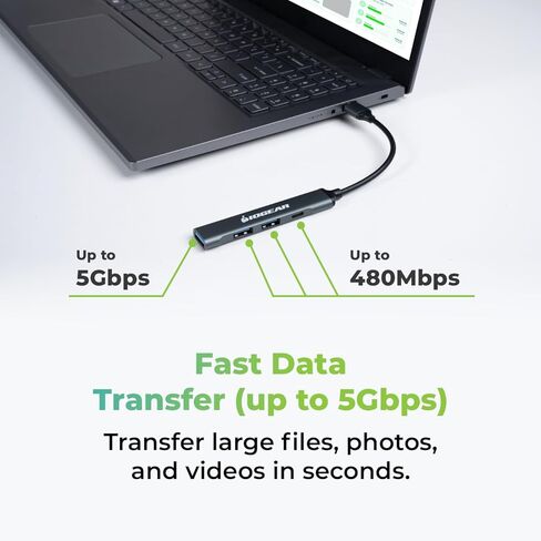 IOGEAR USB-A Multiport Hub، USB-C، 4 منافذ، لمحركات أقراص USB المحمولة ولوحة المفاتيح والماوس، حجم صغير، GUH304C in Kuwait