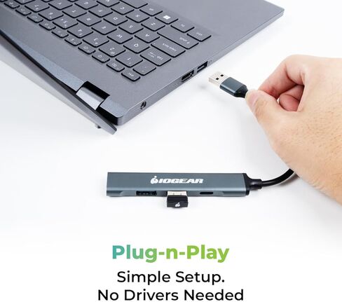 IOGEAR USB-A Multiport Hub، USB-C، 4 منافذ، لمحركات أقراص USB المحمولة ولوحة المفاتيح والماوس، حجم صغير، GUH304C in Kuwait