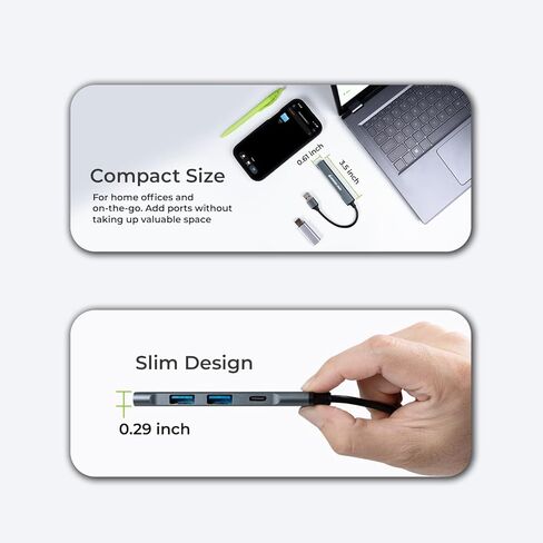 IOGEAR USB-A Multiport Hub، USB-C، 4 منافذ، لمحركات أقراص USB المحمولة ولوحة المفاتيح والماوس، حجم صغير، GUH304C in Kuwait