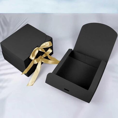 3PCS White Gift Box with Lid And Ribbon Paper Gift Boxes Perfect for Wedding Packaging Birthday Presents Bridesmaid Proposal Cupcake Holder in Saudi Arabia