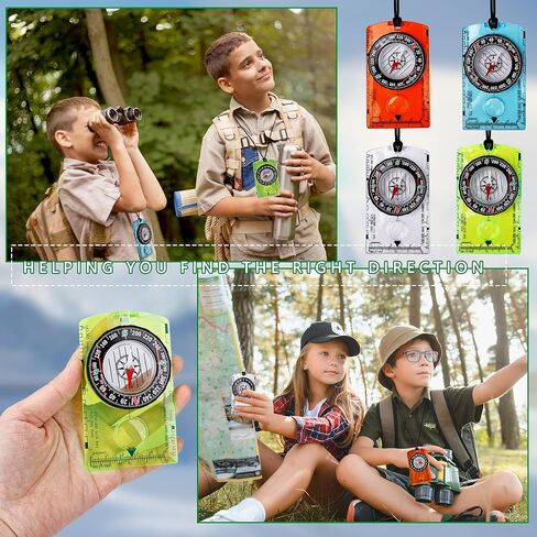16 Pcs Orienteering Compass Acrylic Hiking Compass with Rope for Navigation Backpacking Map Reading Survival Outdoor Camping Scout Exploring Gifts in Saudi Arabia