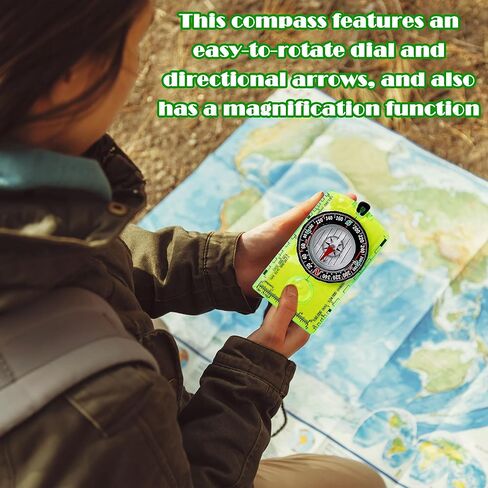 16 Pcs Orienteering Compass Acrylic Hiking Compass with Rope for Navigation Backpacking Map Reading Survival Outdoor Camping Scout Exploring Gifts in Saudi Arabia