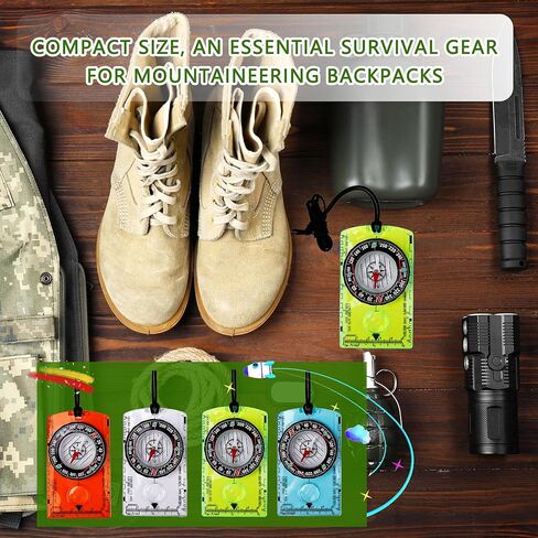 16 Pcs Orienteering Compass Acrylic Hiking Compass with Rope for Navigation Backpacking Map Reading Survival Outdoor Camping Scout Exploring Gifts in Saudi Arabia
