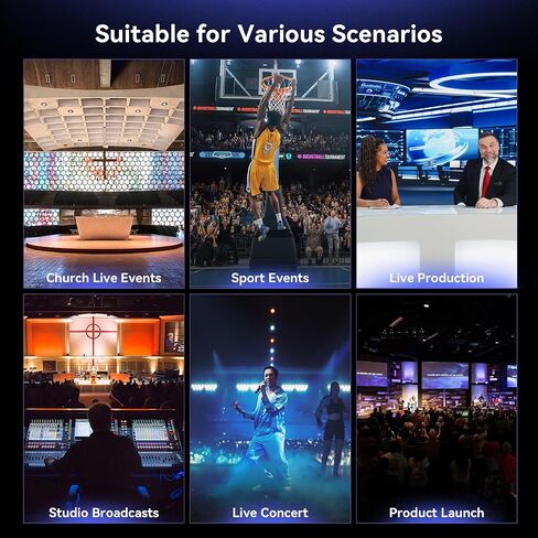 Tenveo PTZ Camera Bundle/Kits - 30X NDI AI Auto Tracking 3G-SDI/HDMI/USB3.0/LAN(PoE) PTZ Camera(*3), 7’’ LCD Quad-Screen NDI PTZ Joystick Controller and 8 Port Gigabit PoE Switch for Live Streaming in Kuwait