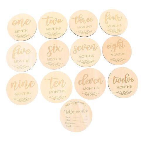 13Pcs Wooden Milestone Discs Newborn Announcement Photo Props Month Milestone Signs Durable Premium for Photography in Saudi Arabia
